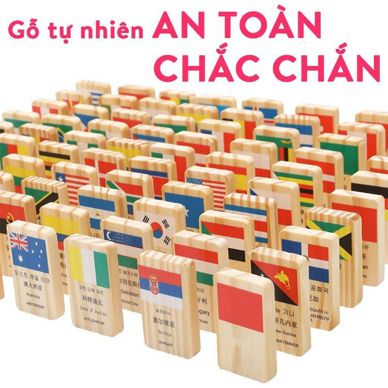 Bộ Domino 100 quân hình cờ các nước trên thế giới