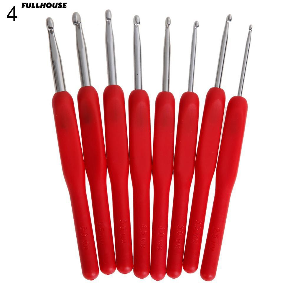 Bộ 8 cây móc len kích cỡ từ 2.5-6mm