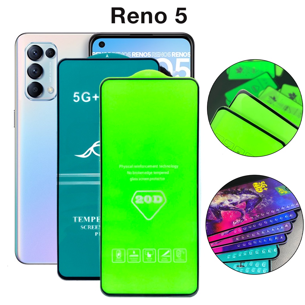 cường lực oppo reno 5 4g 5g Full Màn cao cấp trong suốt chống rơi vỡ cảm ứng mượt tặng kèm khăn lau màn hình