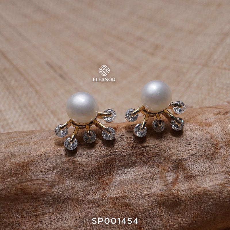 Bông tai nữ gắn vành Eleanor Accessories ngọc trai nhân tạo phụ kiện trang sức 3853 (một chiếc)