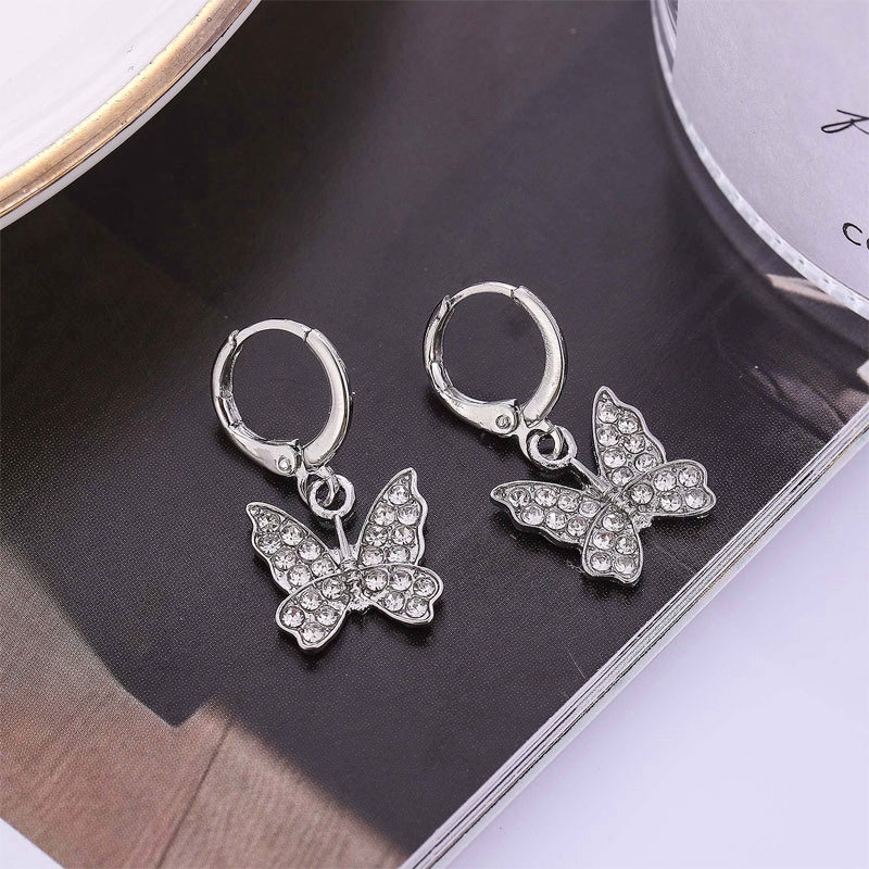 Khuyên Tai Kim Loại Hình Bướm Màu Kẹo Thời Trang Cho Nữ