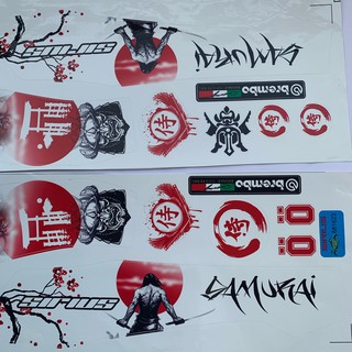Tem xe Sirius Samurai trắng đỏ