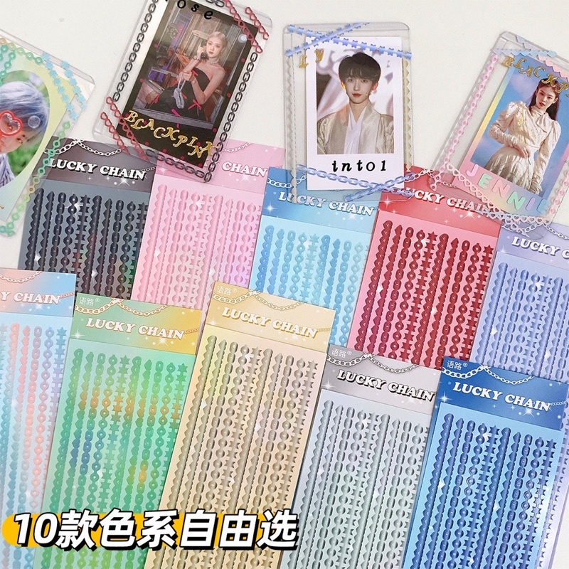 Stickers Ruy băng dài mẫu Hàn Quốc, Hình Dán Ruy Băng trang trí Toploder