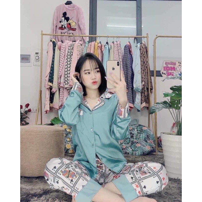 đồ bộ pijama lá bài