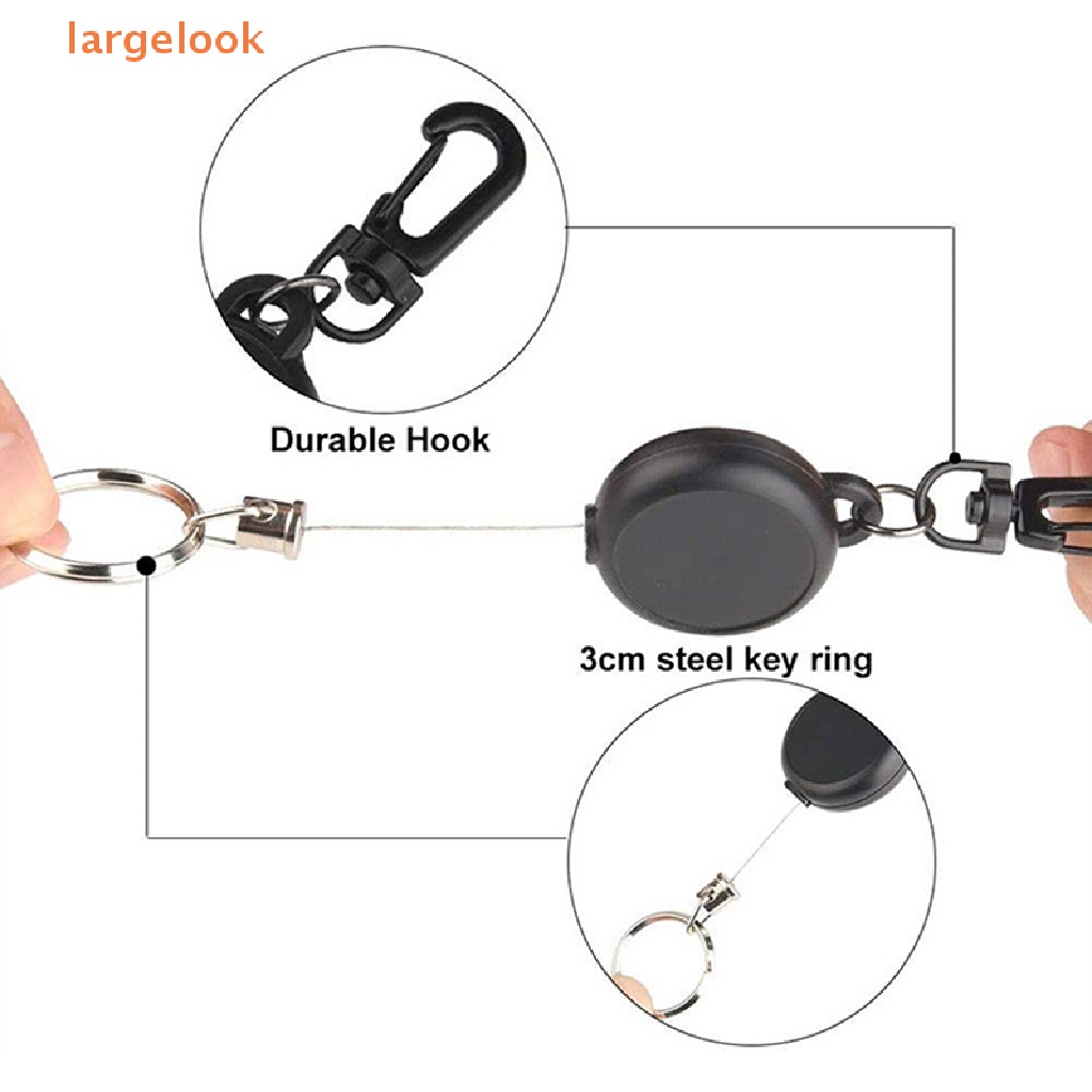 Dây Móc Chìa Khóa Bằng Kim Loại 65cm Có Thể Thu Gọn Tiện Dụng