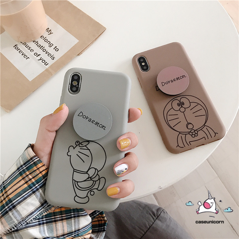 Ốp điện thoại dẻo TPU in hình Doraemon kèm giá đỡ cho iPhone 11 Pro Max iPhone 6 6s 7 8 Plus X XR XS MAX | BigBuy360 - bigbuy360.vn