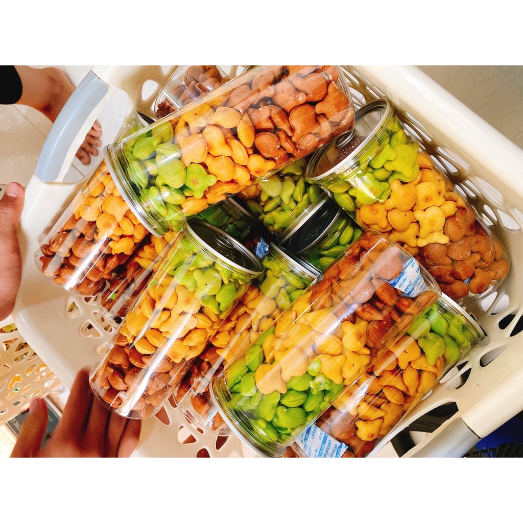 Bánh Gấu Nhân Kem Mix 3 Màu Vị Truyền thống, Cà Phê, Chùm Ngây Hộp 420g - Ăn Vặt SK House - Free Ship