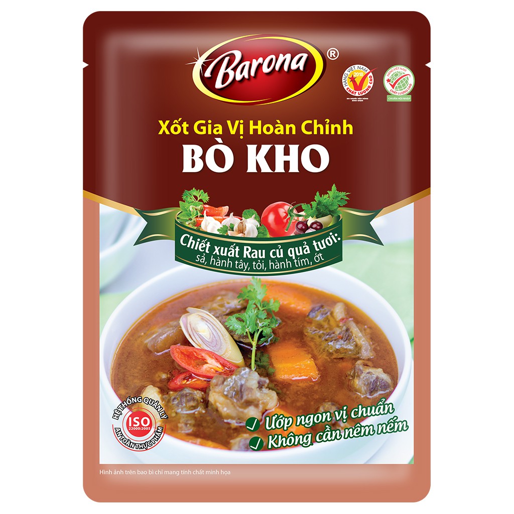 Gia Vị Bò Kho Barona 80g ướp ngon chuẩn vị không cần nêm nếm