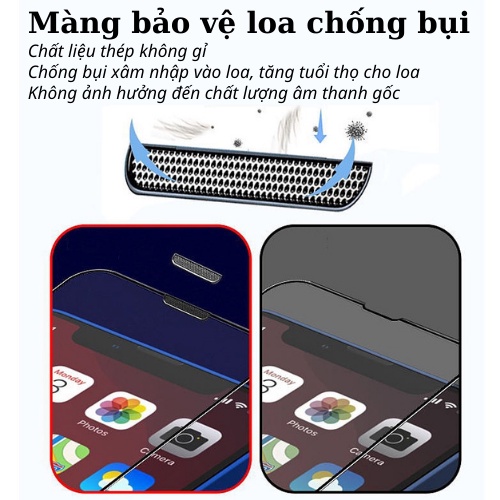 Cường Lực Full Màn Chống Bụi Loa BAIKO IPHONE 6 7 8 SE 2020 XS MAX 11 PRO MAX 12 PRO MAX 13 pro max 14 pro max 14 PLUS