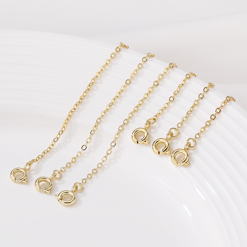 Phụ Kiện Móc Khóa Nối Dài Dây Chuyền/Trang Sức Thủ Công Bằng Đồng 14K Màu Vàng Kim diy