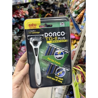 Dao cạo râu 2 lưỡi DORCO TG-II Plus System + 10 hoặc đầu thay thế