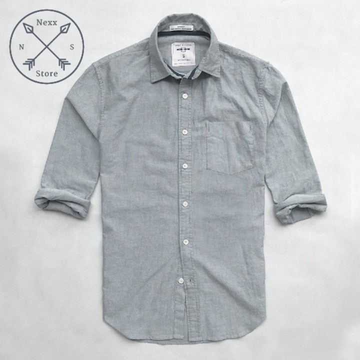 Áo sơ mi nam dài tay công sở trắng Nexx&Dee vải oxford denim cao cấp cực đẹp NS012 | BigBuy360 - bigbuy360.vn