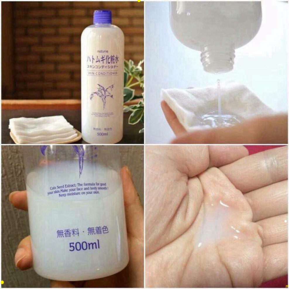 NƯỚC HOA HỒNG GẠO, nước DƯỠNG ẨM NATURIE NHẬT BẢN 500ML asd