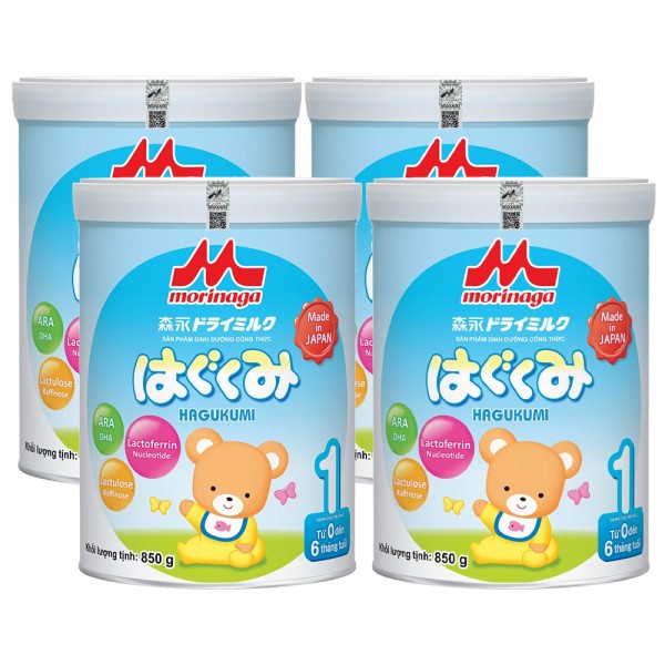 Sữa bột Morinaga Hagukumi mẫu mới step 1 850g lon thiếc