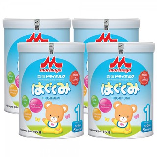 Sữa bột Morinaga Hagukumi mẫu mới step 1 850g lon thiếc