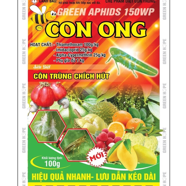 Thuốc Đặc Trị Côn Trùng Chích Hút :CON ONG 100G.( Rầy bông,thánh giá, bọ xít muỗi,rệp sáp, kiến)