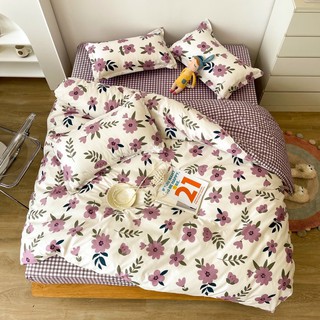 Bộ chăn ga gối cotton poly Lidaco decor phòng ngủ vintage các mẫu Hoa quả sắc màu