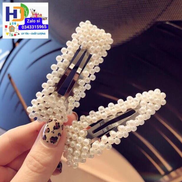 SET 4 kẹp tóc ngọc  trai nhân tạo hàn quốc