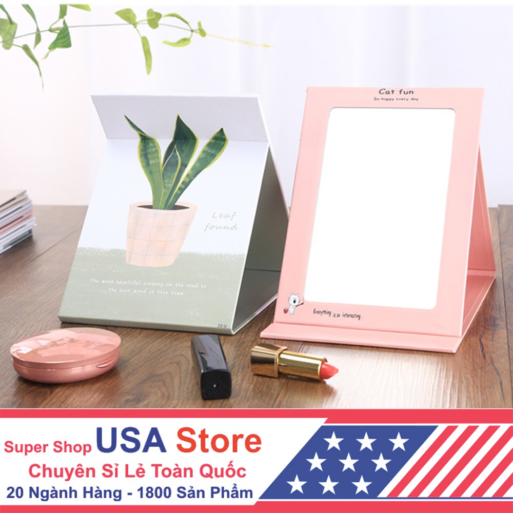 Gương Trang Điểm Để Bàn Decor B2 Bạn Gái Cute - Trang Trí Có Thể Gấp Gọn Đủ Size Lớn 12/15/21 cm