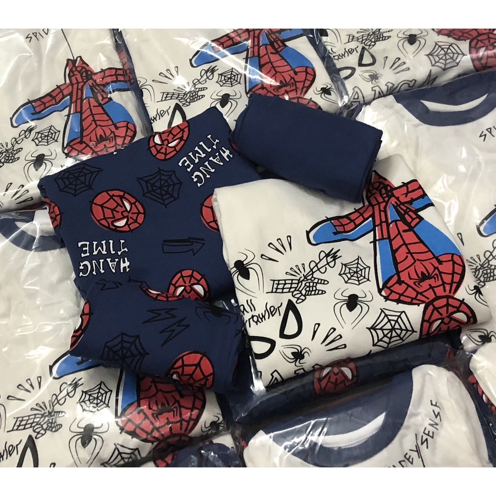 Bộ dài tay cho bé trai - Set 2 bộ cotton dài tay Spiderman Next siêu đẹp cho bé trai size 2-7t