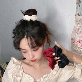 B48- Dây buộc tóc scrunchies vải lụa và phi bóng