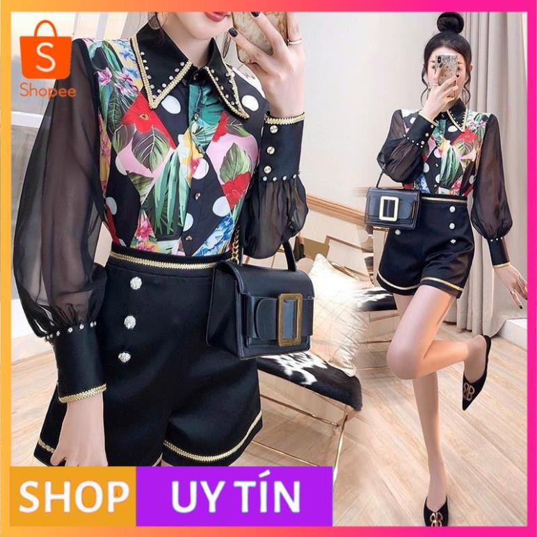 HÀNG NHẬP CAO CẤP -SET BỘ LỤA ÁO SƠ MI TAY VOAN QUẦN ĐÙI VIỀN VÀNG CAO CẤP - [MẪU ĐẸP CHẤT LƯỢNG]
