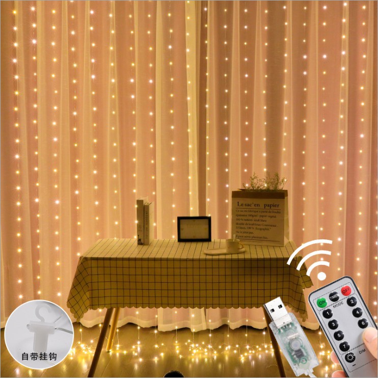 (Có Remote) Đèn Led Thả Rèm Mưa Rơi/ Thác Nước - Đèn Nháy Thả Mành, Trang Trí, Decor, Lễ tết, noel, sinh nhật