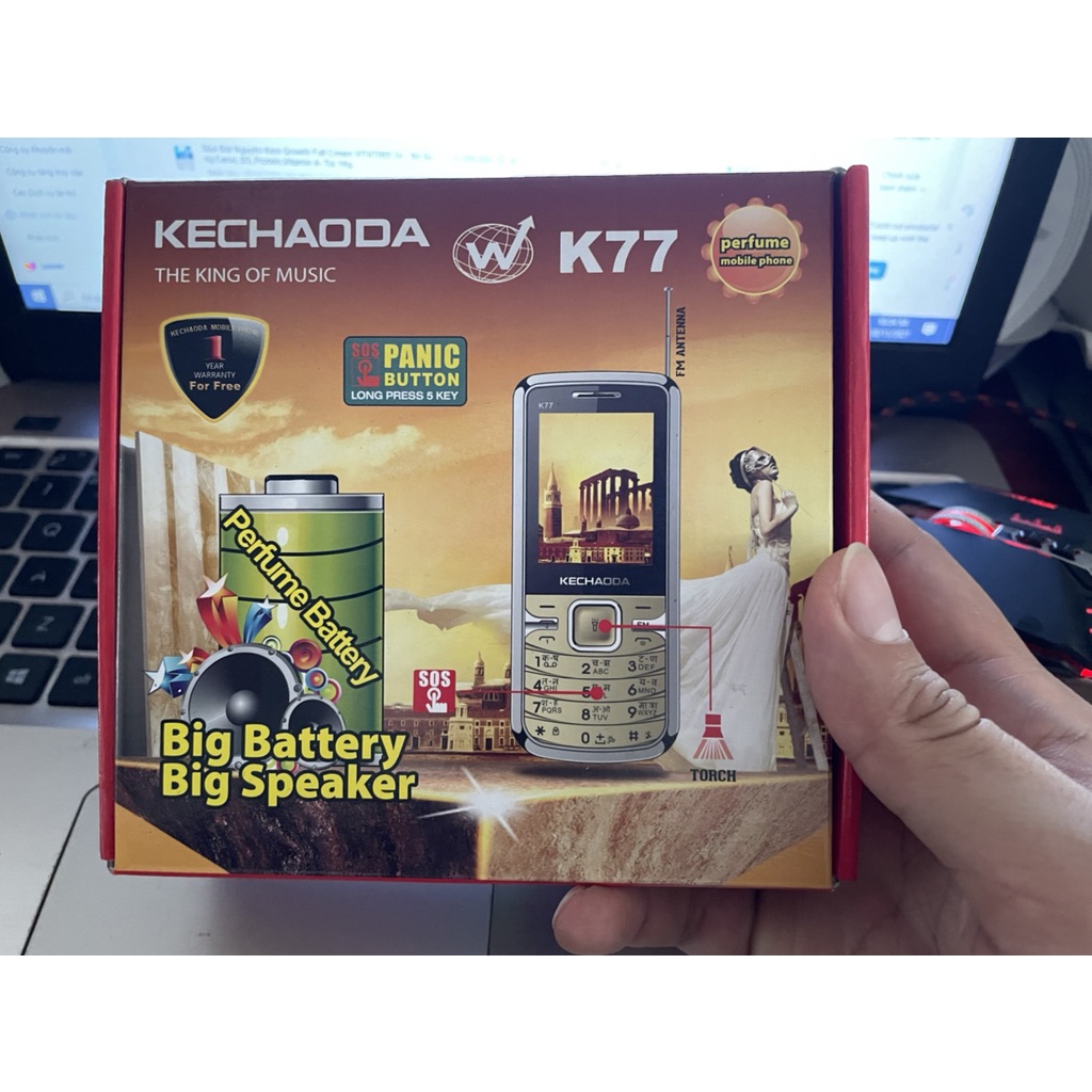 [ Máy Người Già ] Điện Thoại Kechaoda Mobile K77 2 SIM PIN Trâu - Chữ To