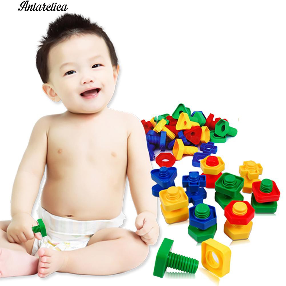 Bộ 40 vít/đai ốc/bu lông đồ chơi chất liệu nhựa dành cho trẻ em