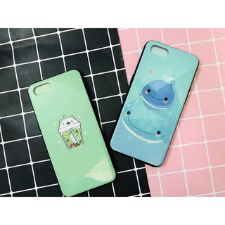 Ốp cứng lưng bóng viền dẻo in hình kute cho oppo a1k/ realme c2