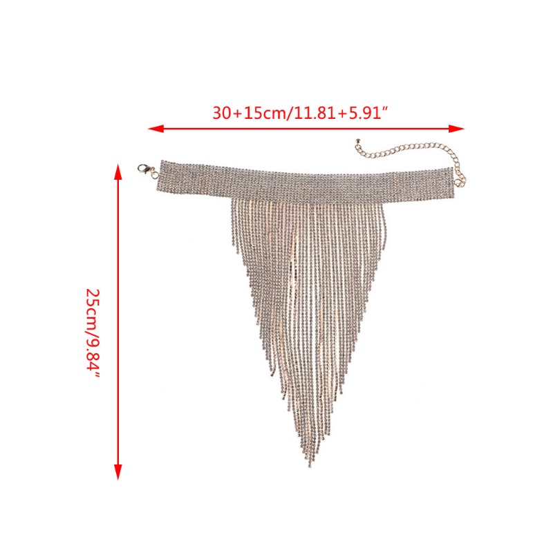 Vòng Cổ Choker Thiết Kế Dạng Tua Rua Đính Đá Sang Trọng