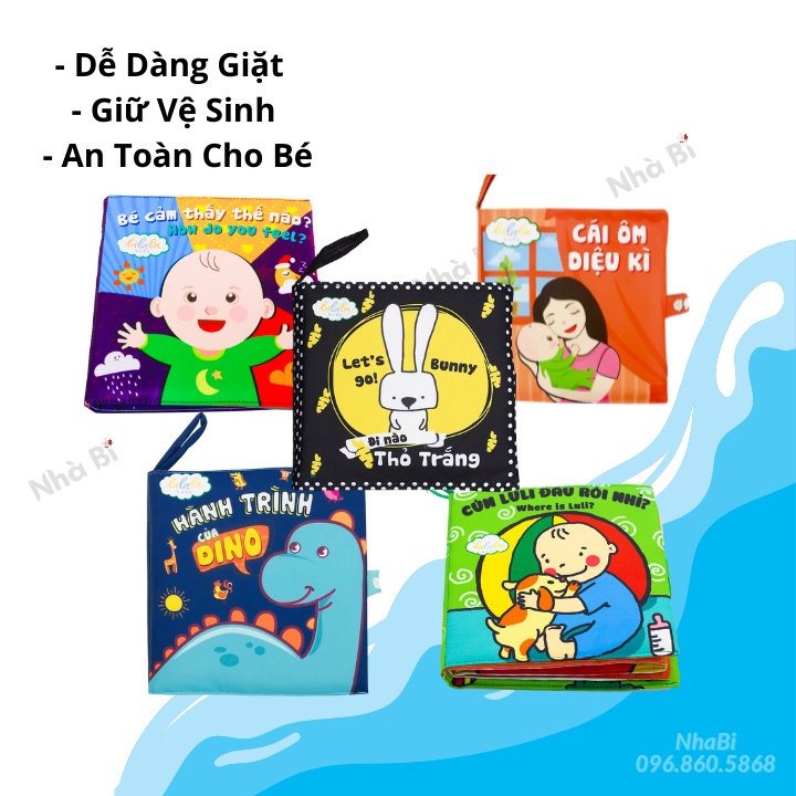 Sách Vải Giáo Dục Sớm Cho Bé 0-4 Tuổi - Đa Tương Tác Lật Mở Song Ngữ - Lalala Baby