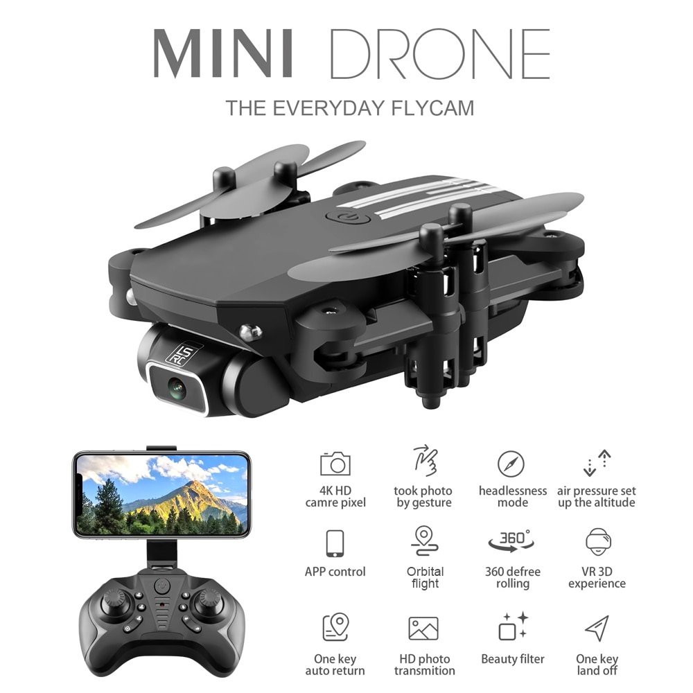 Flycam mini Drone 4K , Flycam giá rẻ, Máy bay điều khiển từ xa mini có camera truyền ảnh về điện thoại