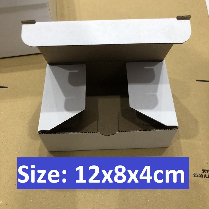 Freeship - 50 Hộp carton nắp gài - 12x8x4cm