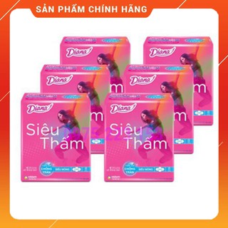 Lốc 6 gói Băng vệ sinh Diana siêu thấm siêu mỏng cánh gói 8 miếng date mới .