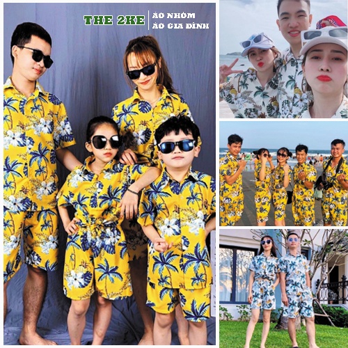 [Sẵn Kho Hcm] Đồ Đi Biển. Đồng Phục Gia Đình. Mẫu Hoa Sứ Hot Nhất 2022