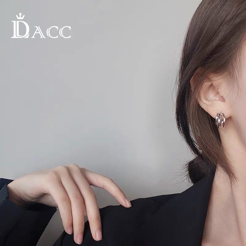 Bông tai xi mạ vintage 3 vòng 2 màu