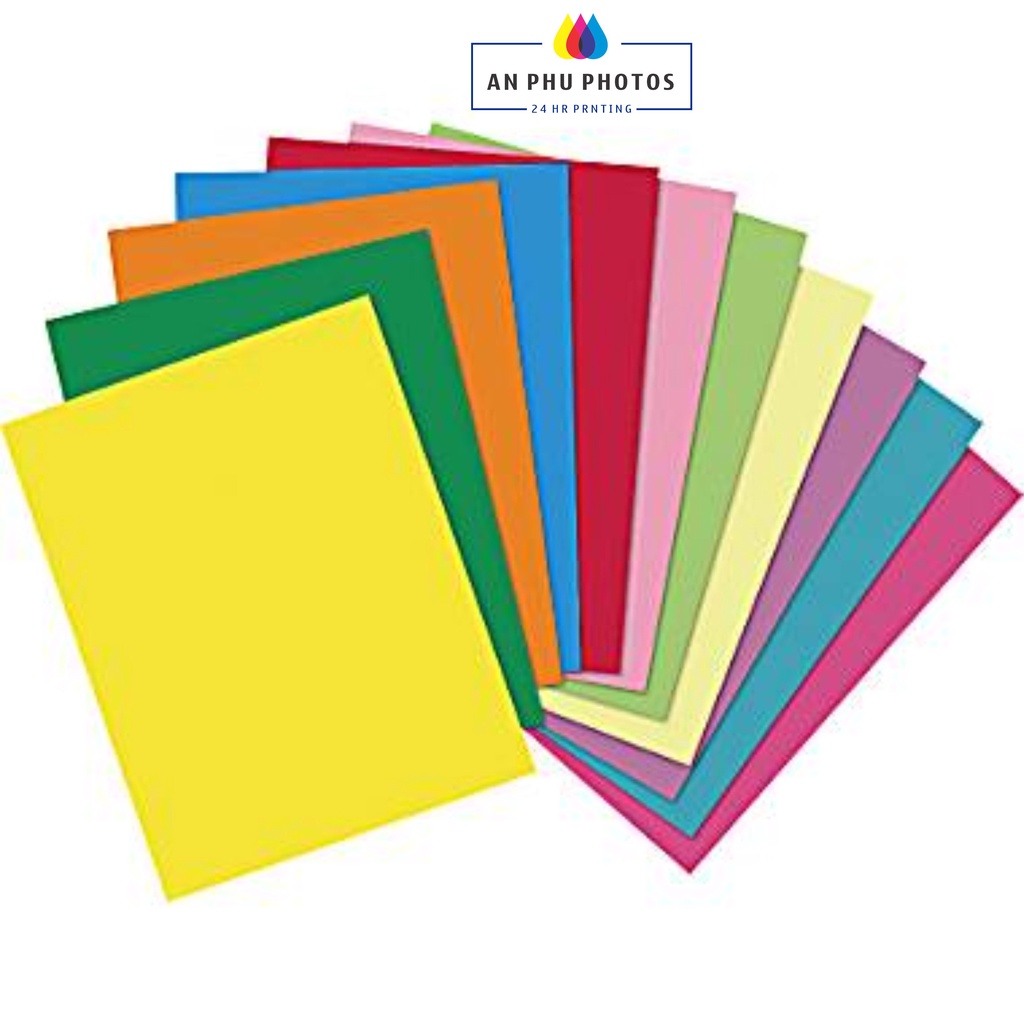 Giấy mầu, giấy bìa màu A4 làm thiệp, scrapbook, định lượng 160gsm-180gsm (5 tờ)