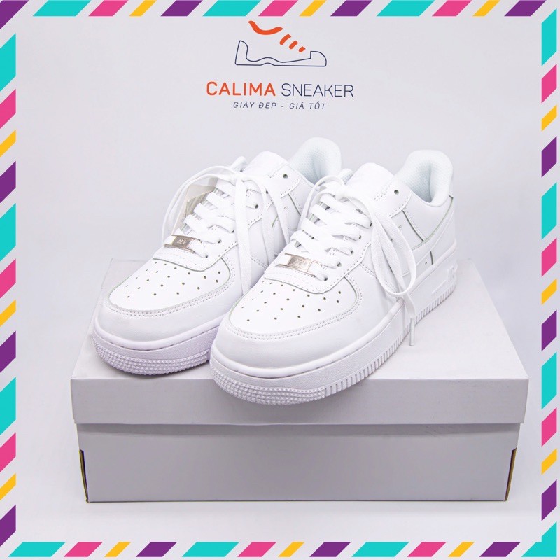 Giày sneaker nam, giày sneaker nữ  trắng AF1 cổ thấp trắng 36-43 Full Box