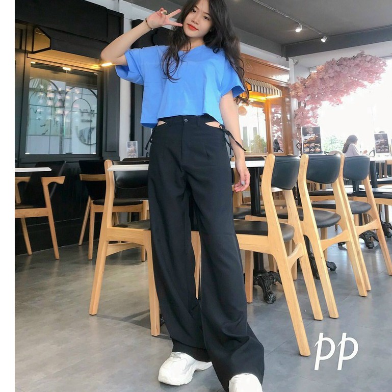 Quần ống rộng khoét eo siêu sexy phong cách thời trang mới , chất kaki mềm đt | BigBuy360 - bigbuy360.vn