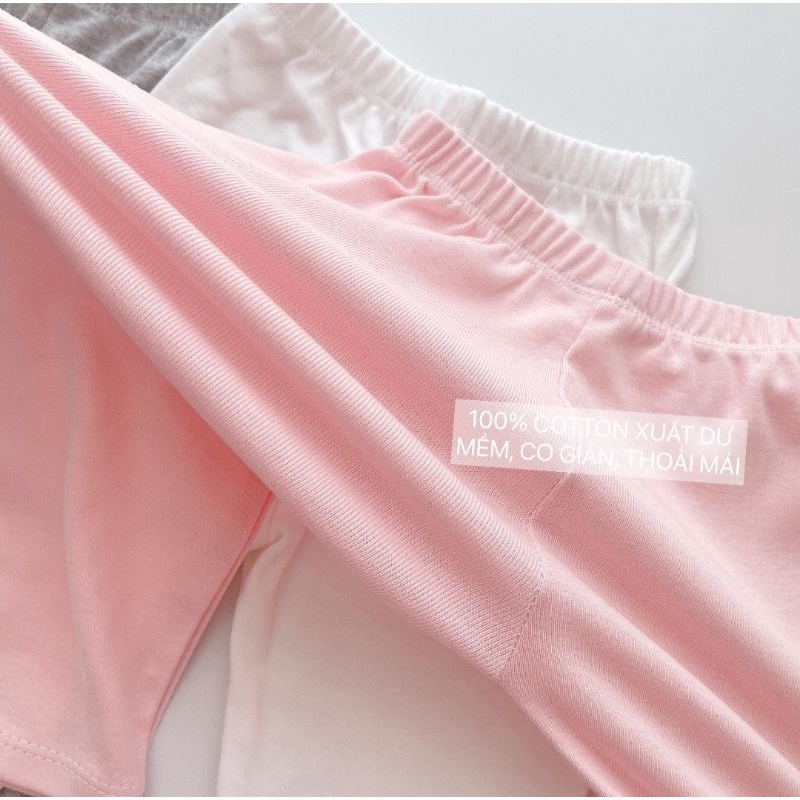 SÉT 4 QUẦN LEGGING DÀI COTTON XUẤT DƯ BÉ GÁI