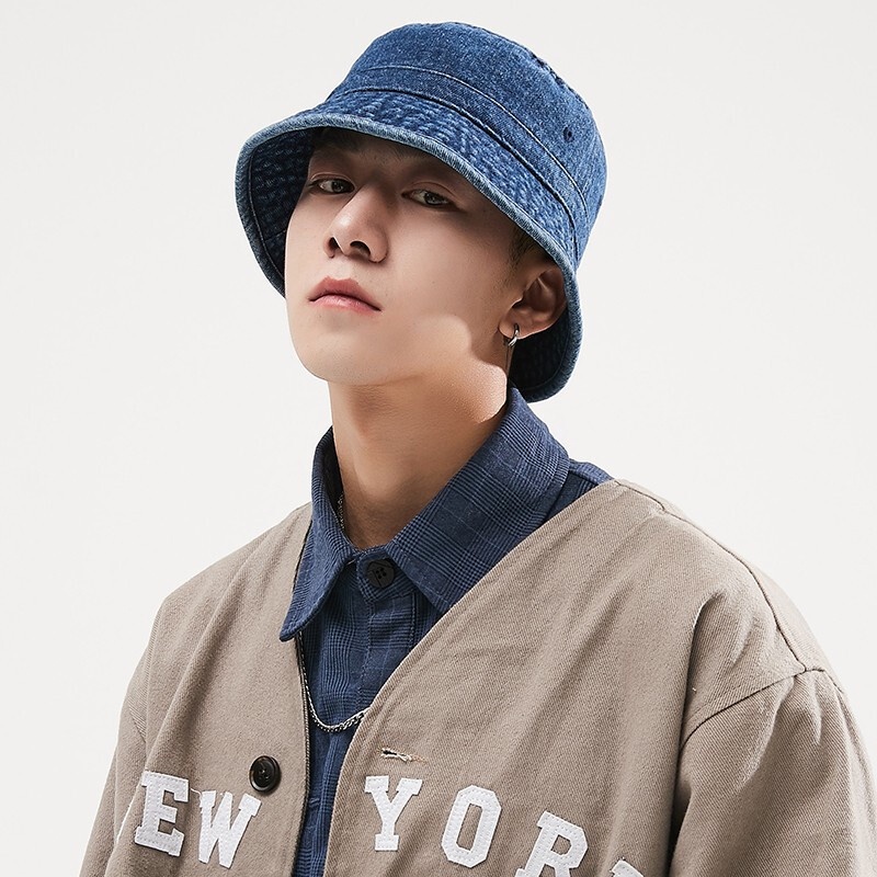 Mũ bucket denim trơn mẫu mới
