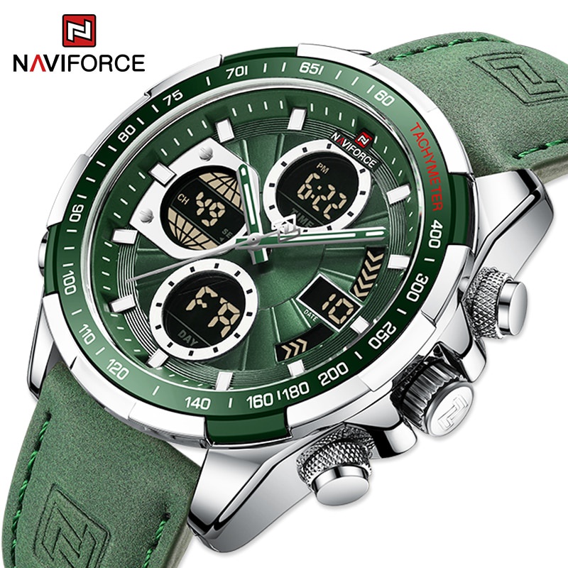 Mới Đồng Hồ Thể Thao NAVIFORCE Sang Trọng Cho Nam ​Đồng Hồ Quartz Điện Tử Chống Thấm Nước