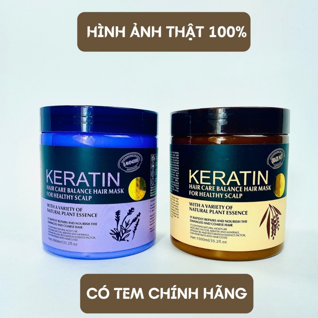 Kem ủ tóc KERATIN COLLAGEN 1000ML LAVENDER BRAZIL NUT - Ủ Hấp Tóc Cung Cấp Cưỡng Chất KERATIN