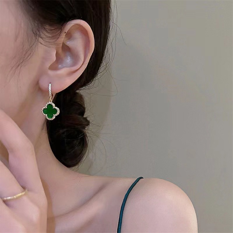 Khuyên Tai Hình Cỏ Bốn Lá Sang Trọng Cho Nữ