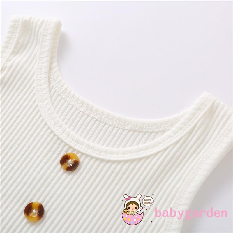 Set áo không tay + quần jean có túi dành cho bé gái