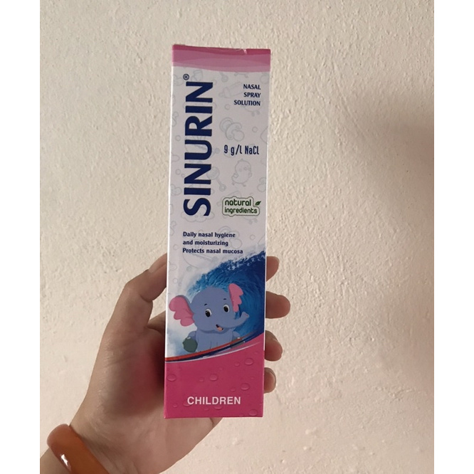 Xịt muối biển Snurin(120ml),giúp vệ sinh,dưỡng ẩm,bảo vệ niêm mạc mũi