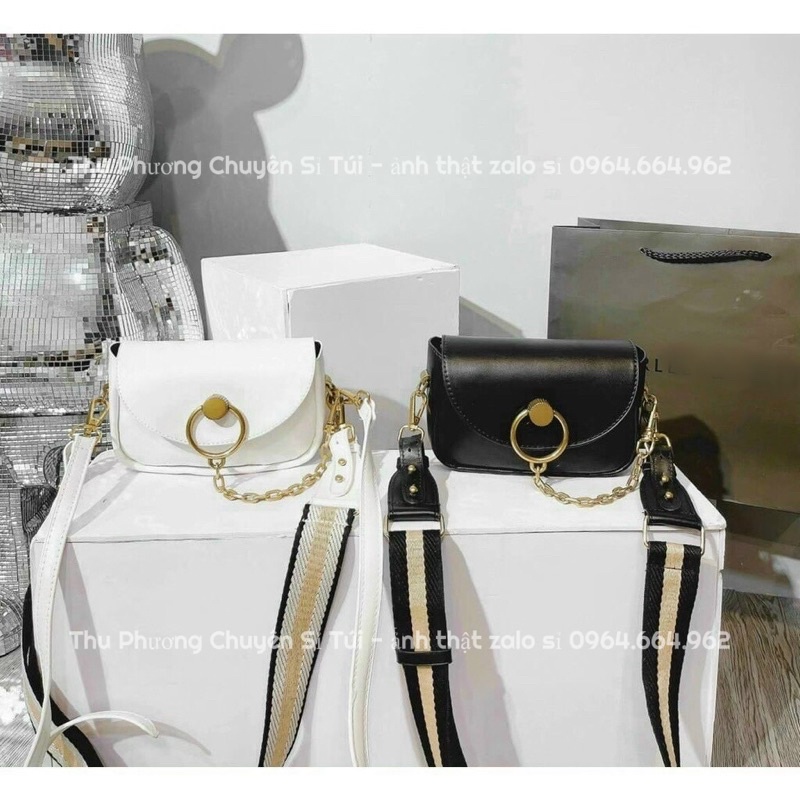 Túi đeo chéo CN.k1 khoá tròn dây xích bản 2 dây hàng loại đẹp da mềm mịn (hàng đẹp y ảnh)
