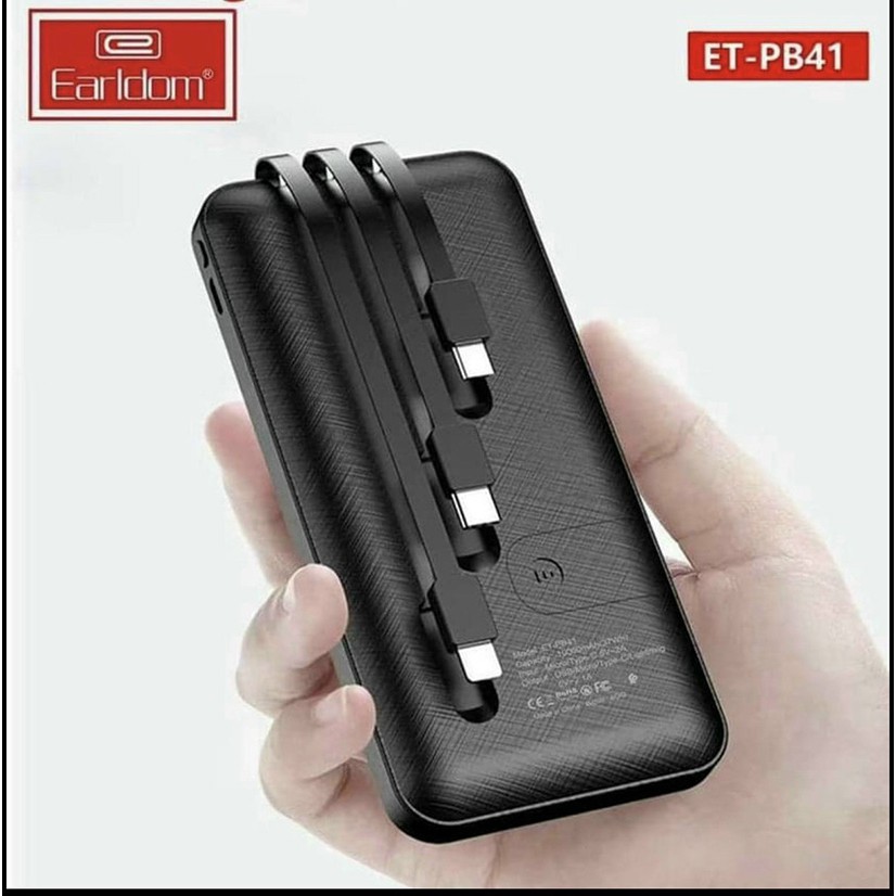 Sạc Dự Phòng Earldom PB41 Sạc Dự Phòng Chính Hãng Kèm Cáp Sạc Nhanh 10000mAh Sạc Dư Phòng Nhiều Thiết Bị