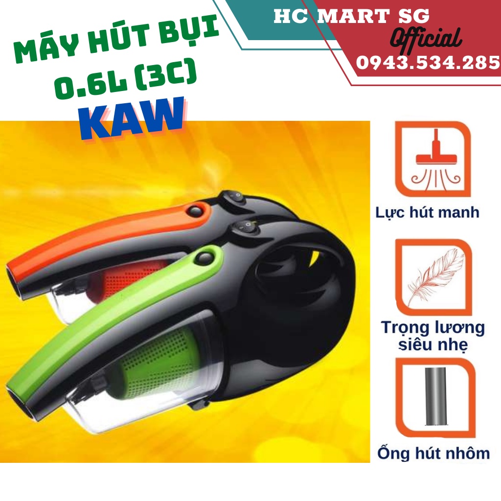 Máy hút bụi đệm giường, Máy hút bụi 0.6L (3C) dùng cho gia đình, công suất lớn, hoạt động êm ái, hút bụi mịn hiệu quả